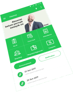 Ilustrasi tampilan time card Kopoka